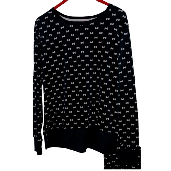 Kate spade two piece black pink bow tie fleece pajamas size medium - Picture 2 of 3